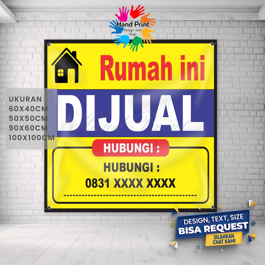 Jual Spanduk Banner MMT Plang Rumah Dijual Tanah Dijual SHM Rumah Di ...