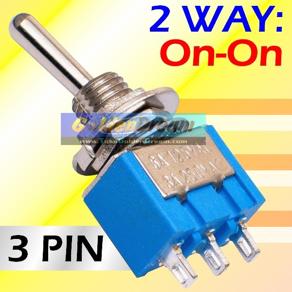 Jual Saklar Toggle 3 Pin 2 Arah ON-ON Togel Switch Tuas MTS 102 Way ...
