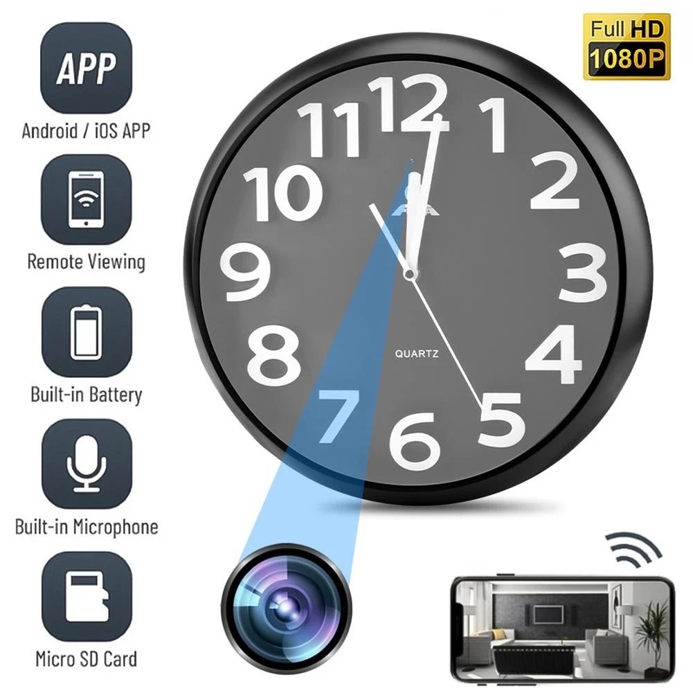 Jual IP Camera CCTV Wifi Wireless Spy Jam Dinding Wall Clock Kamera