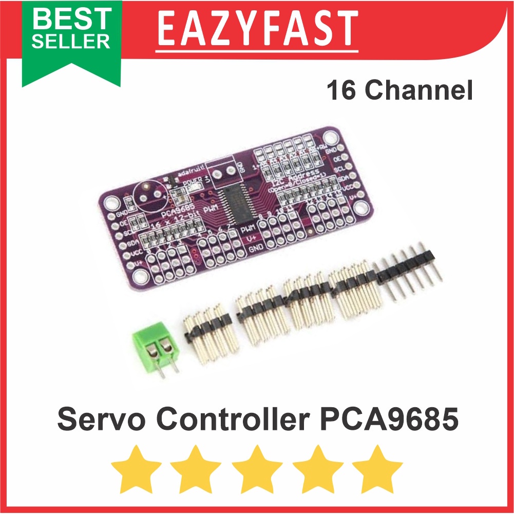 PCA9685 Servo-Treiberplatine – 16 Kanal, 12-Bit, I2C – Für Roboter, Servos & Automatisierungsprojekte