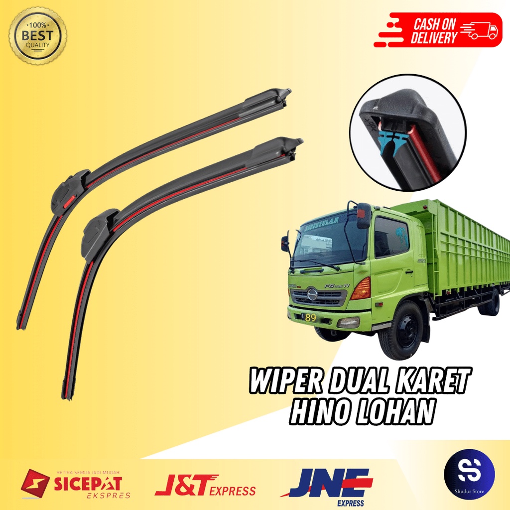 Jual Wiper Dual Karet Double Karet Hino Lohan Wiper Model