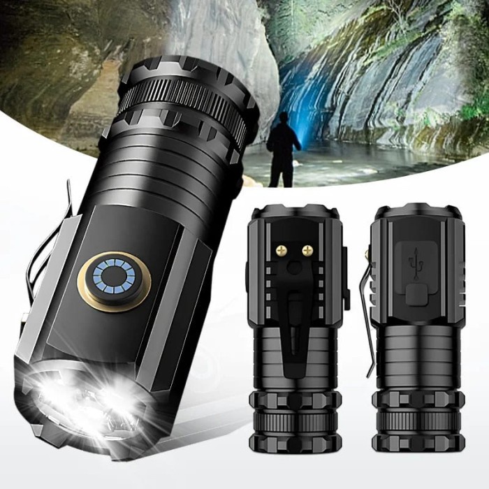 Jual SENTER SWAT POLICE MINI SUPER TERANG / SENTER LED RECHARGEABLE ...