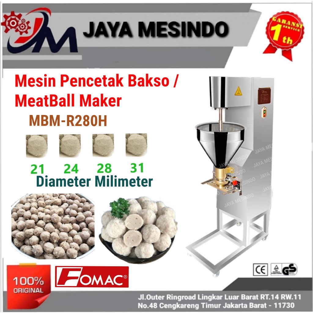 Jual Mesin Pencetak Baso Otomatis Meatball Maker Mbm R280h Fomac