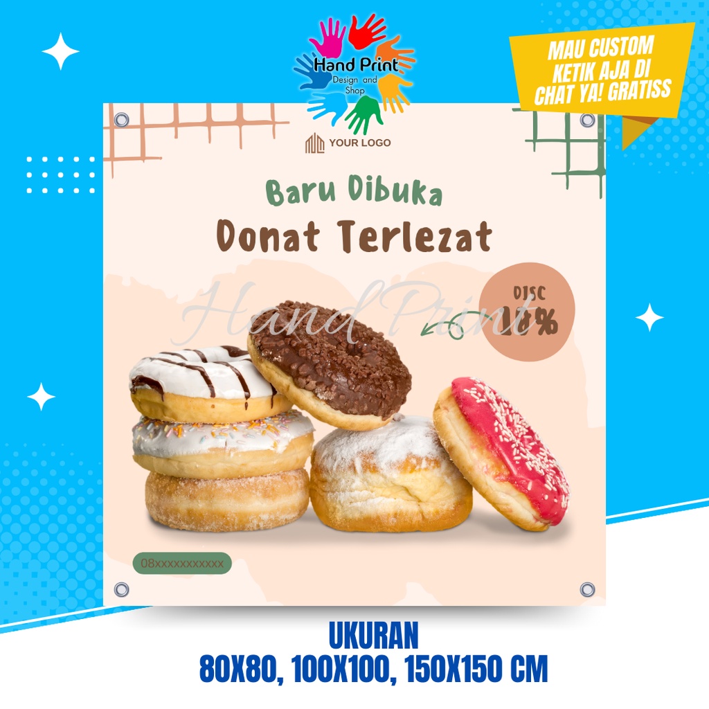 Jual Cetak Spanduk Banner Jualan Donat Sweet Donuts Promo Donat B MMT ...