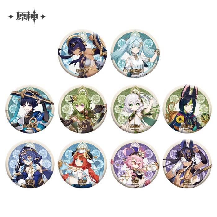 Jual Genshin Impact Sumeru Theme Character Badges Action Figure ...