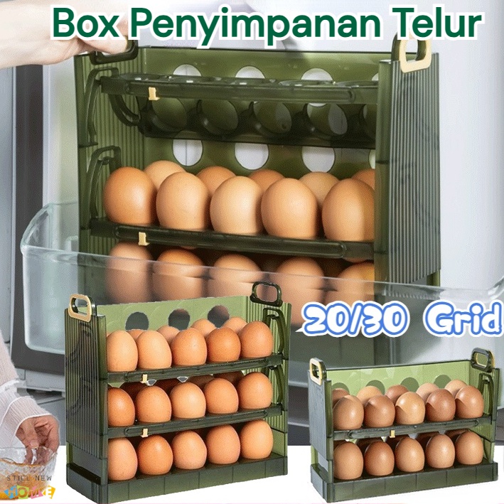 Jual Tempat Telur 3 Tingkat Egg Storage Box Organizer / Rak Telur 3 ...