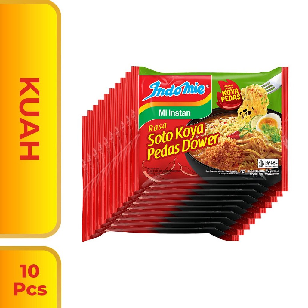 Jual 10 PCS - Indomie Rasa Soto Koya Pedas Dower 76 Gr | Shopee Indonesia