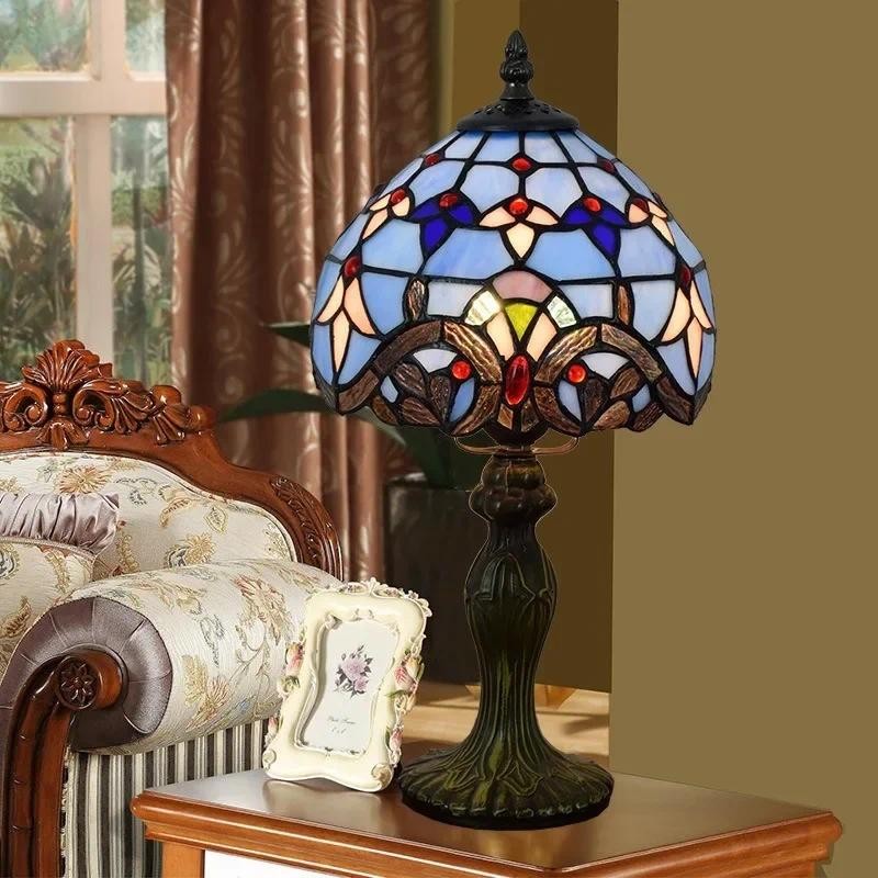 Jual Diffany lampa stolowa 20cm z podstawka z zywicy E27 lampka nocna ...