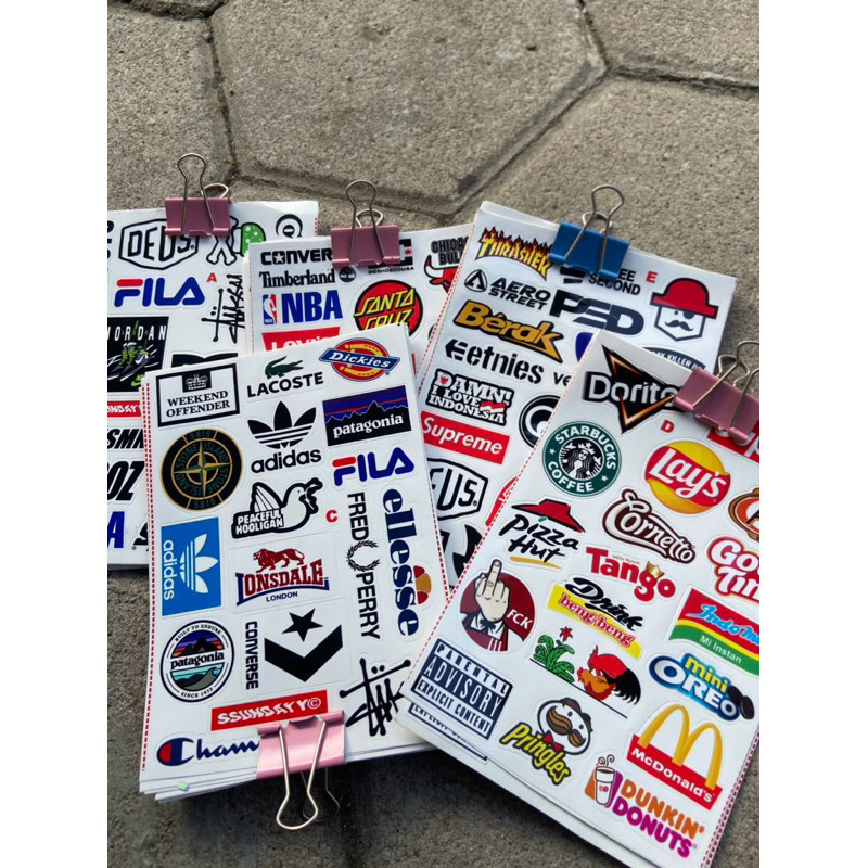 Jual ISI BANYAK!!! STICKER PACK BRAND murah Sudah cutting pola tinggal ...