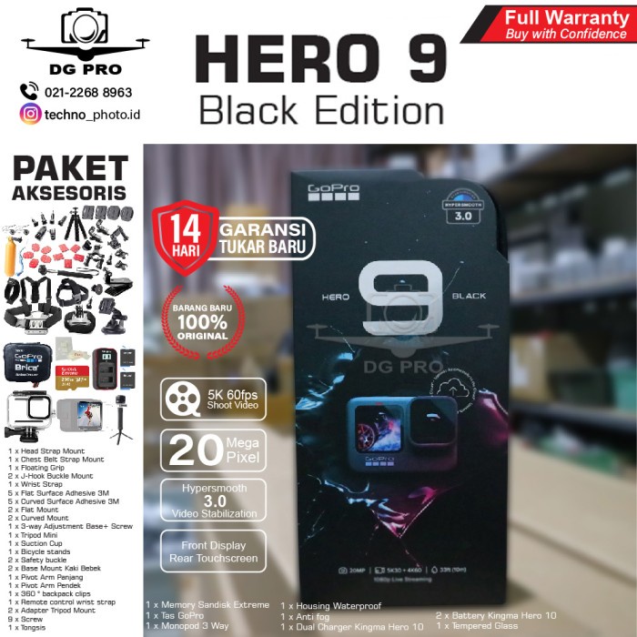 Jual GoPro HERO9 Black - GoPro HERO 9 Black 5K - Ultra Smooth Paket ...