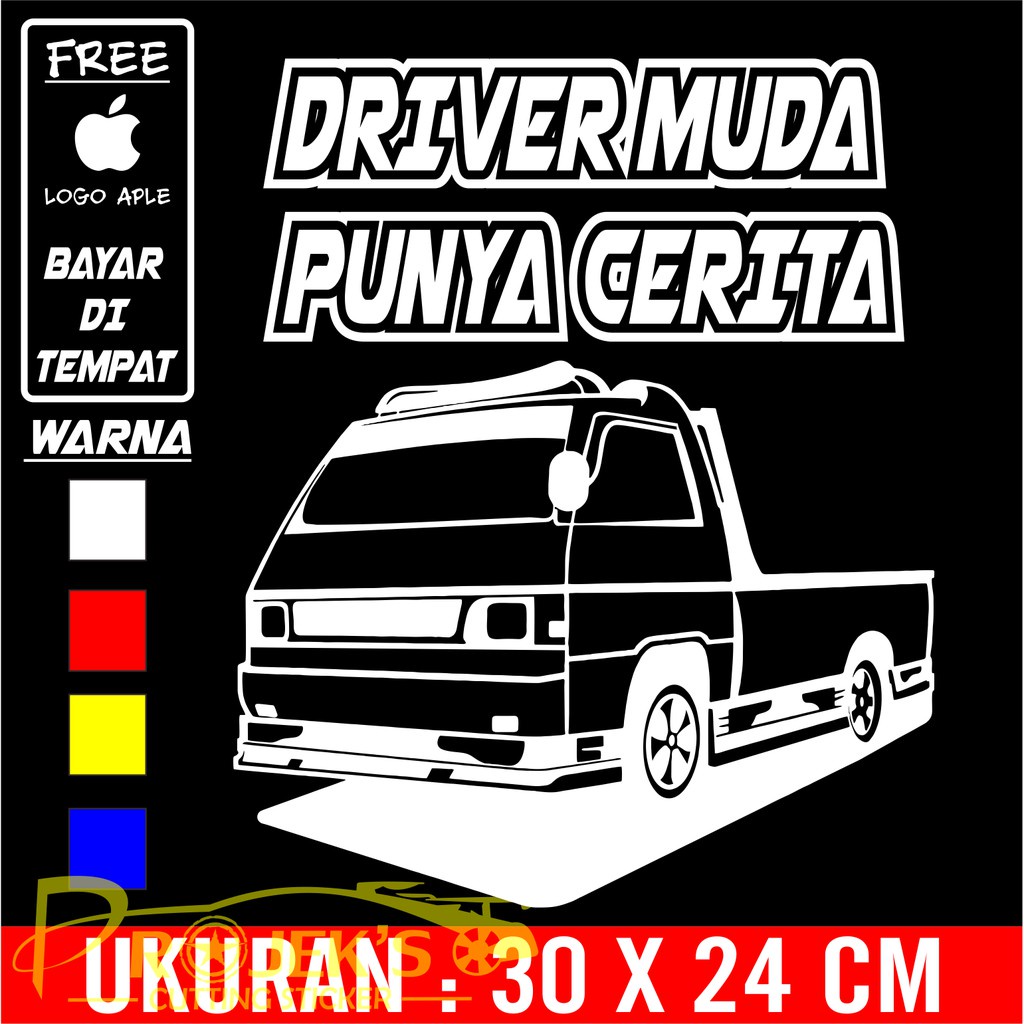 Jual Cutting sticker mobil stiker gambar Pickup Driver muda | Shopee ...