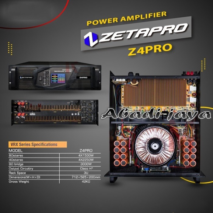 Jual Power Ampli Amplifier ZETAPRO Z4PRO Class H Original 3000 Watt