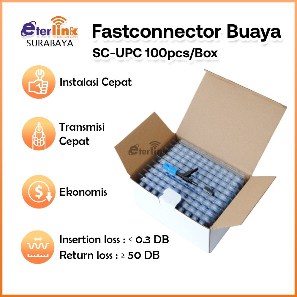 Jual 1Box/100pcs Fast Connector SC UPC Buaya/Baik Merupakan konektor ...