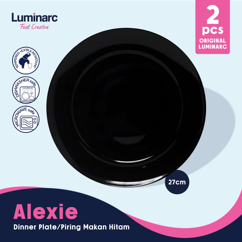 Jual Luminarc Piring Makan/Dinner Plate Hitam Alexie 27cm - 2pcs ...