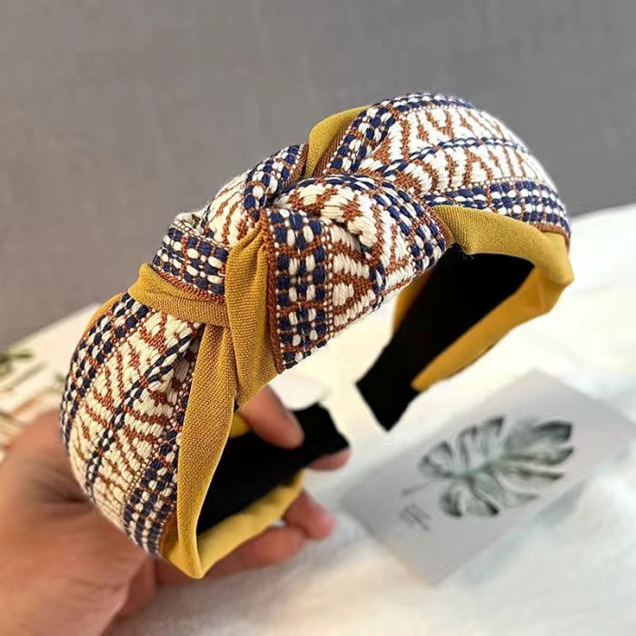 Jual New Bando Bandana Simpul Korea Wanita Motif Tweed Batik Headband