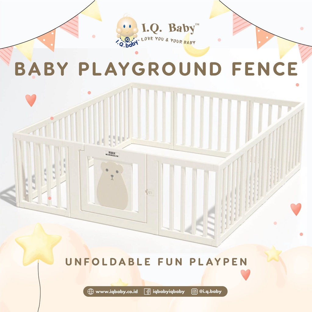 Jual I.Q. BABY Playground Fence | Unfoldable Playpen | Pagar Pengaman