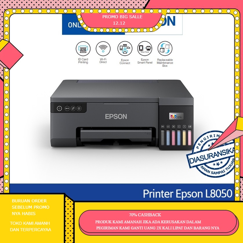 Jual Printer Epson L8050 Wi Fi Photo Ink Tank Id Card And Cd Printing Pengganti Tipe L805 9605
