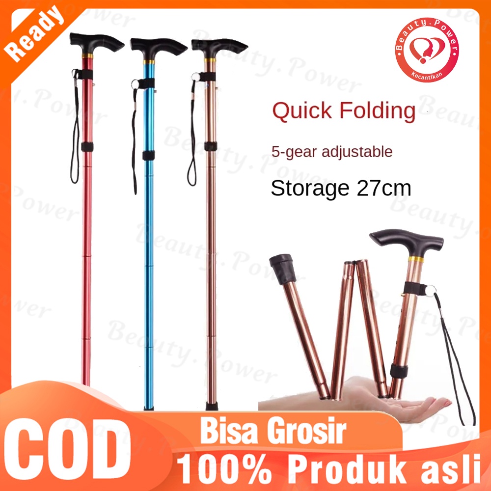 Jual Tongkat Lipat Alat Bantu Jalan Kaki Tongkat Portabel Bahan Stainless Shopee Indonesia