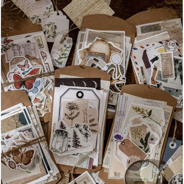 Jual Paket Set Scrapbook Stickers Vintage Pack Stiker Deco 30 Lembar ...