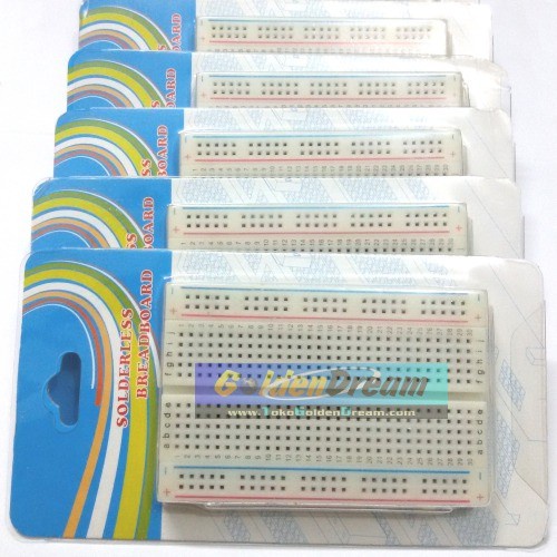 Jual Breadboard Mini 8.5x5.5cm Solderless PCB Circuit Board 400 Lobang ...
