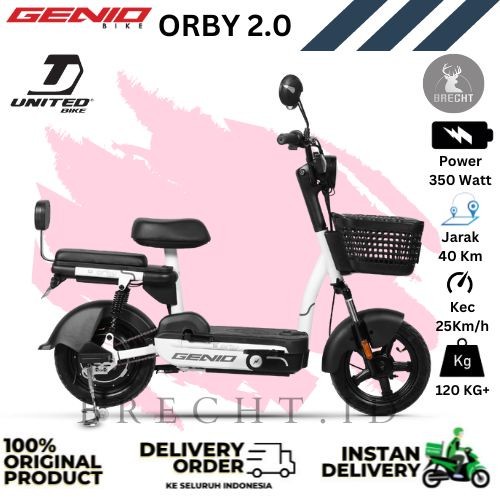 Jual Sepeda Listrik Genio ORBY 2.0 Electric E-Bike - White Gray ...