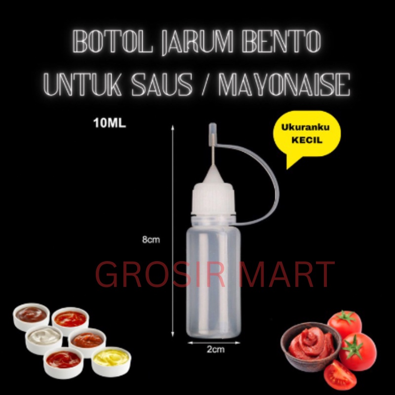 Jual Botol Jarum MINI 10 ml Untuk Tempat Saus Mayonaise Kecap Selai ...