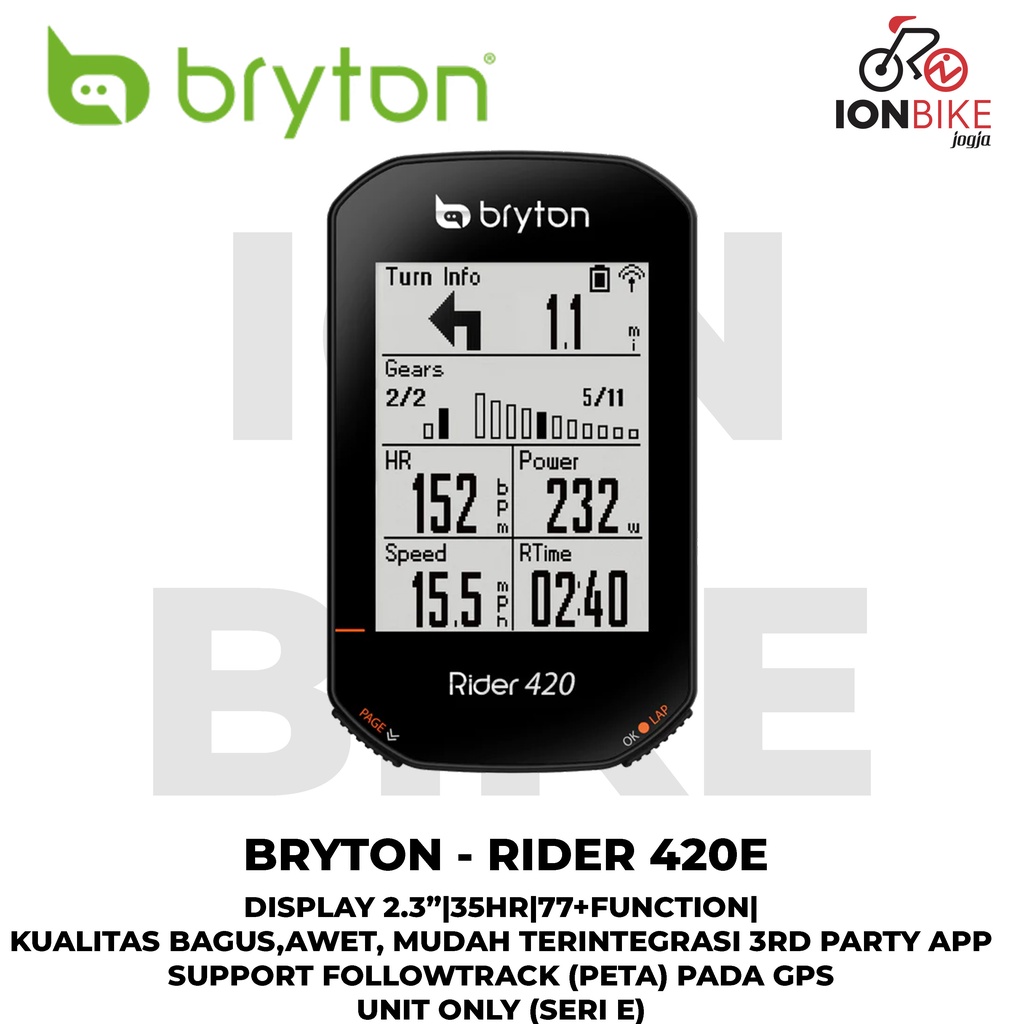 Jual Speedometer Bryton Rider 420E 420 E Support CADENCE HR GPS ...