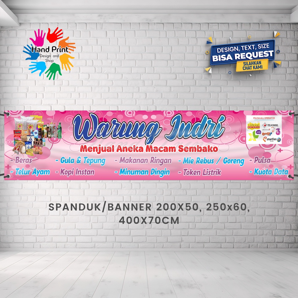 Jual Spanduk Banner MMT Es Toko Sembako Warung Makanan Snack Rokok Dan ...