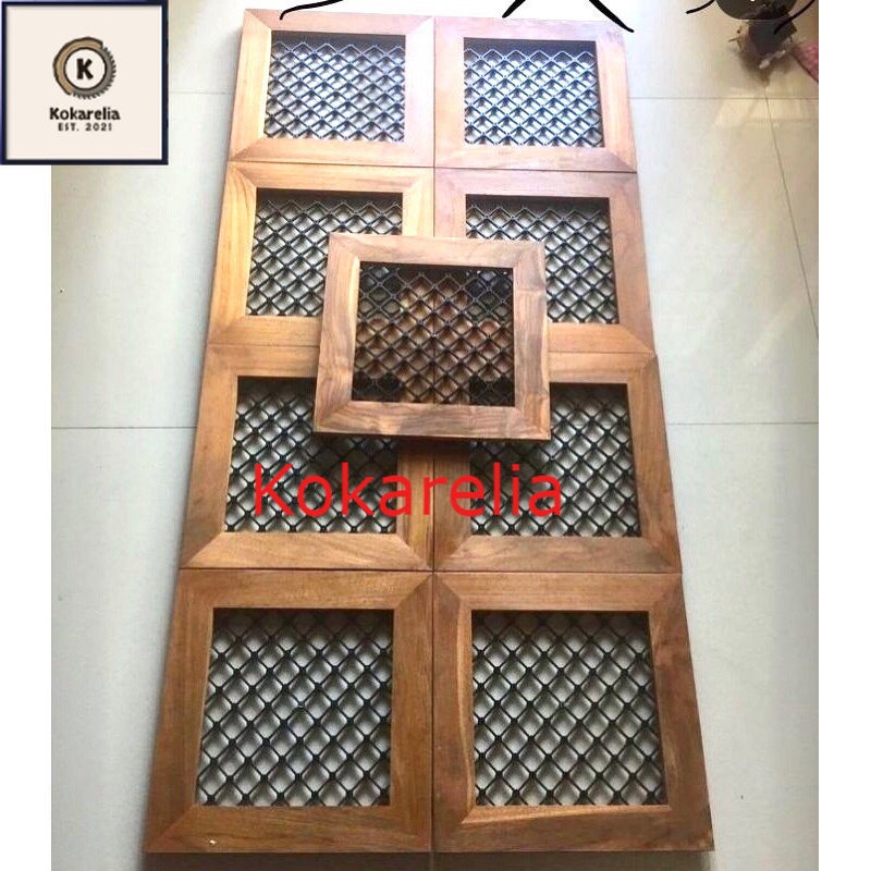 Jual Papan Simbar Platycerium Frame Drinase 34x34 Kayu Jati Perhutani ...