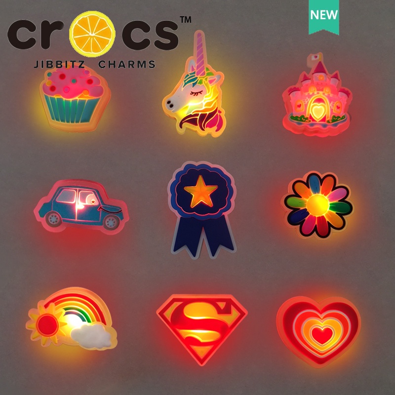 Led jibbitz crocs charms Shoe Buckle Hole Shoe Accessories Cartoon Lighting Decoration Buckle