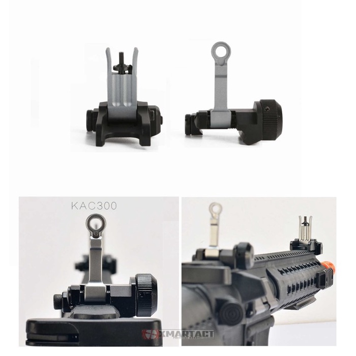 Jual Flip Up Iron Sights KAC300 Metal Front & Rear Sight Airsoft WGG