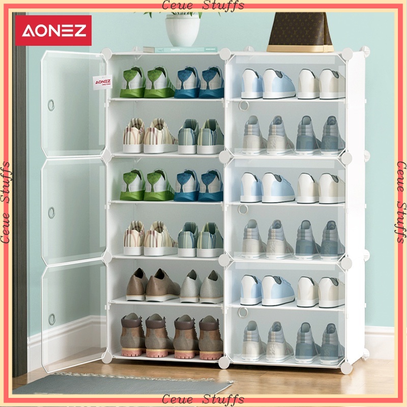 Jual PROMO AESTHETIC RAPI PREMIUM BERKWALITAS !! AONEZ Rak Sepatu Anti ...