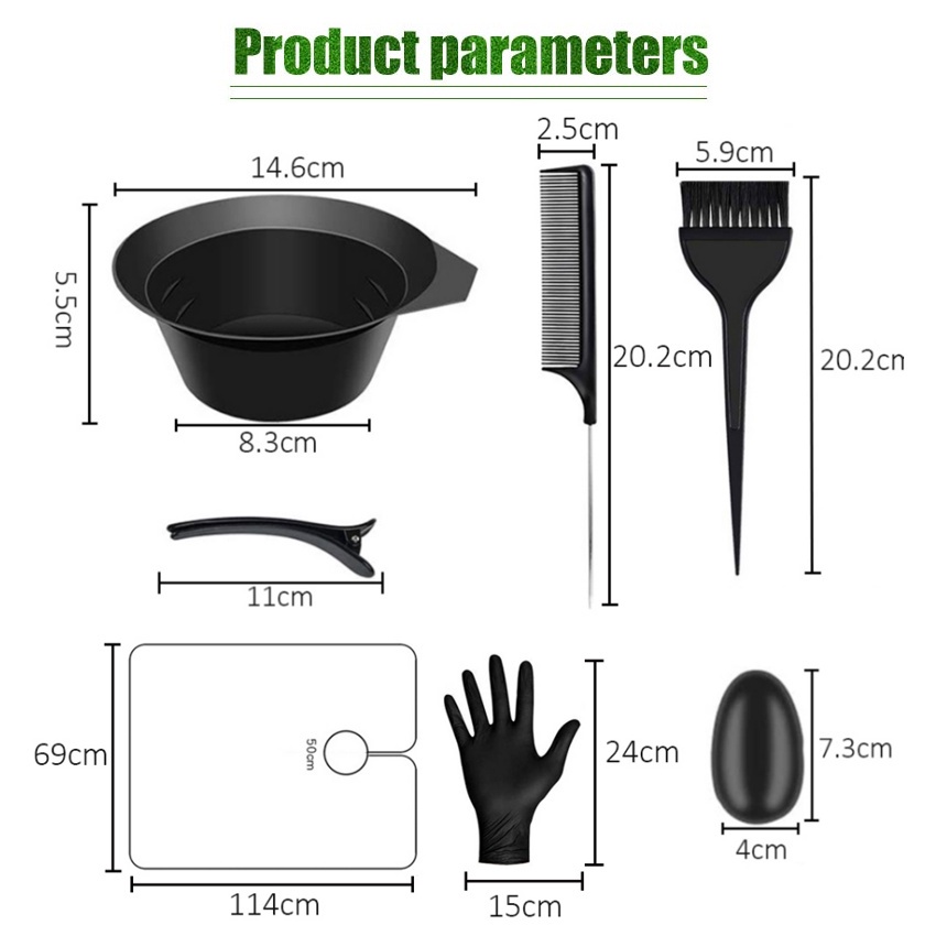 Jual 15 Pcs/Set Paket Alat Cat Semir Rambut Salon / Mangkok Semir Sisir ...
