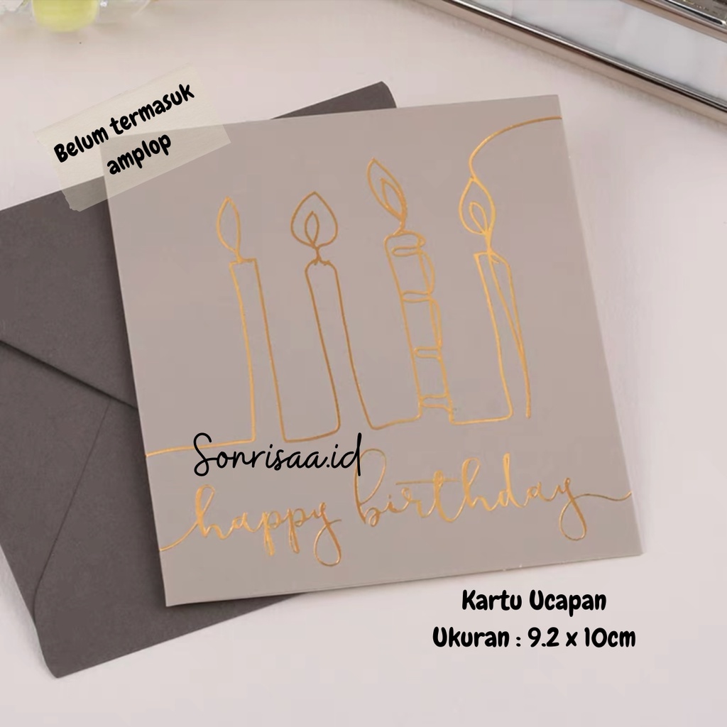 Jual Kartu Ucapan Aesthetic Hologram Happy Birthday / Greeting Card