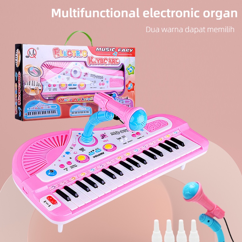 Jual Kunci Piano Keyboard Elektronik 37 untuk Anak-anak dengan Mikrofon