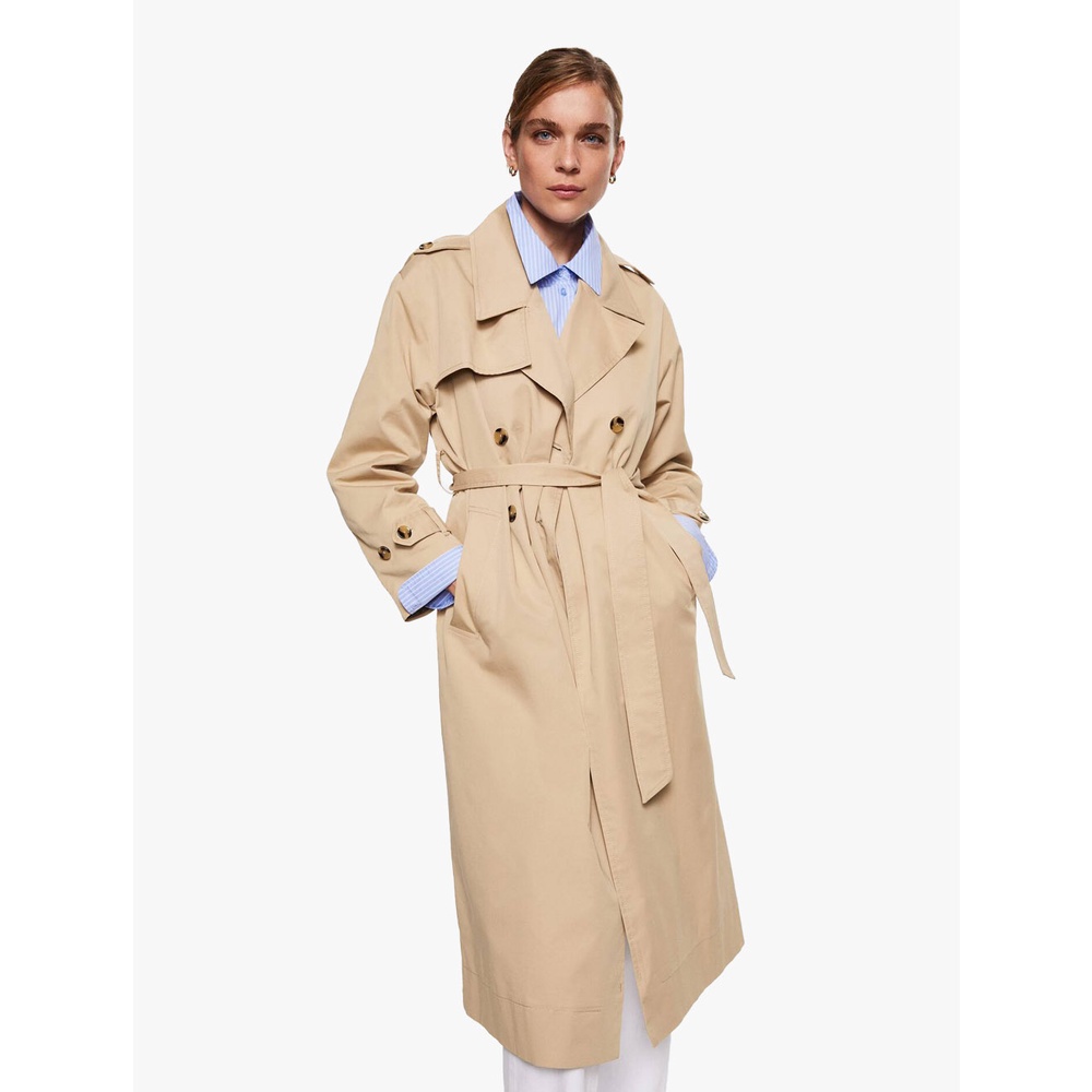 Jual MANGO - TRENCH COAT ANGELA - BEIGE - L | Shopee Indonesia