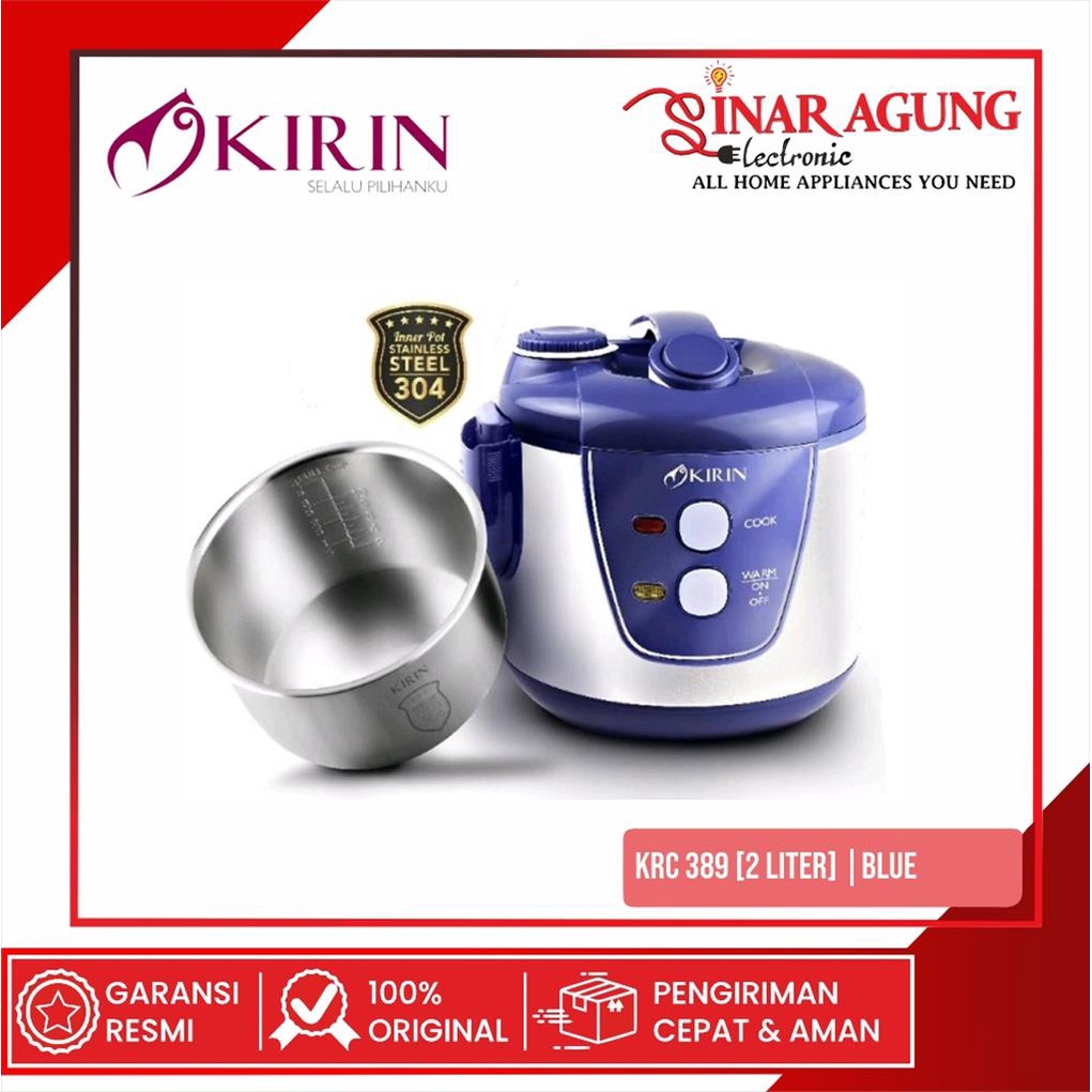 Jual [COD] MAGIC COM / RICE COOKER KIRIN KRC389 / KRC389 BLUE