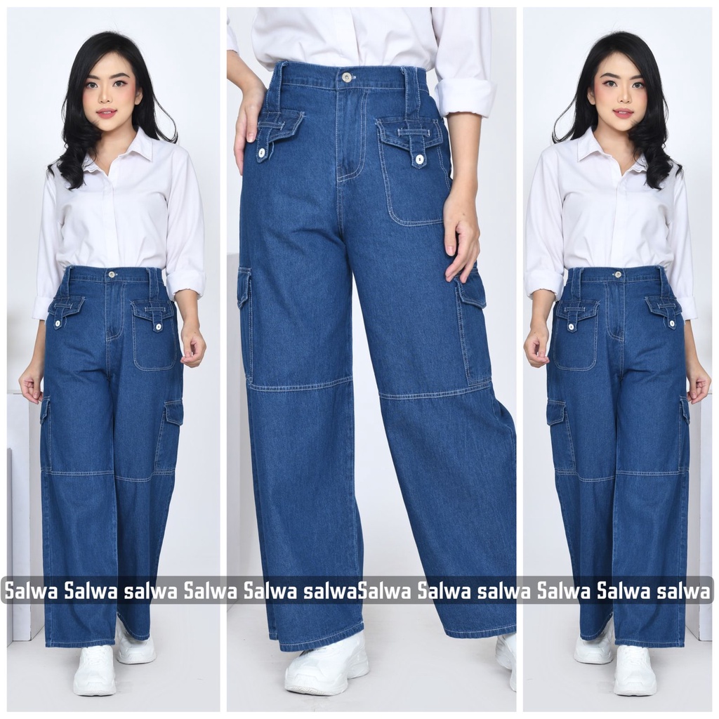 Jual Kulot jeans cargo ori model terbaru model terbaru wanita dewasa