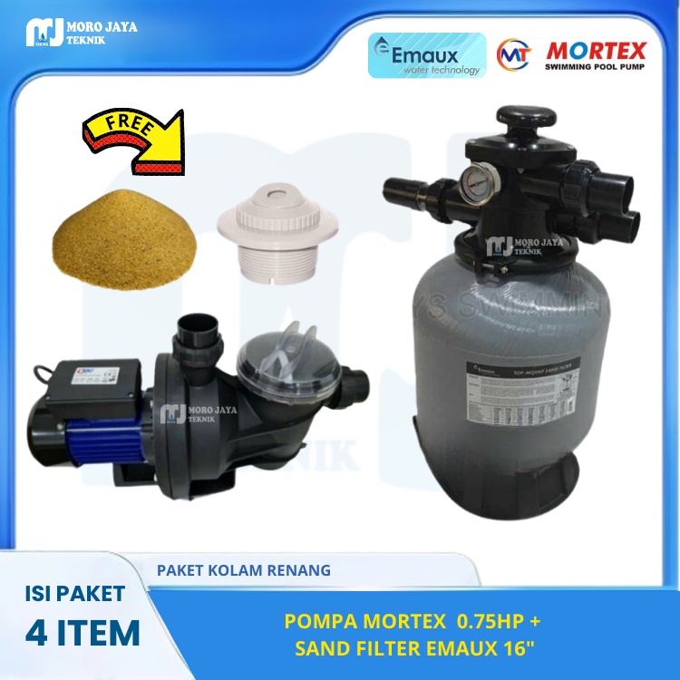 Jual Paket Pompa Kolam Renang 0.75 HP 550wat Plus Sand Filter Emaux ...