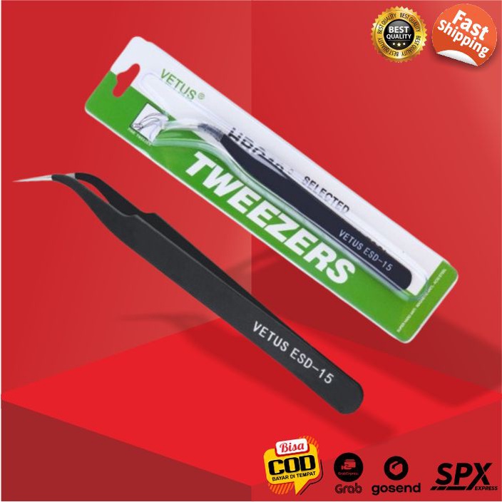 Jual Pinset Tweezer Bengkok Lurus Alat Jepit Offset Capit Penjepit Anti