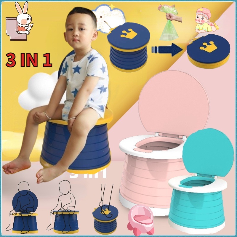 Baby Whisper Co Travel Potty - Portable Foldable Toilet With Bags For On-the-Go Families
