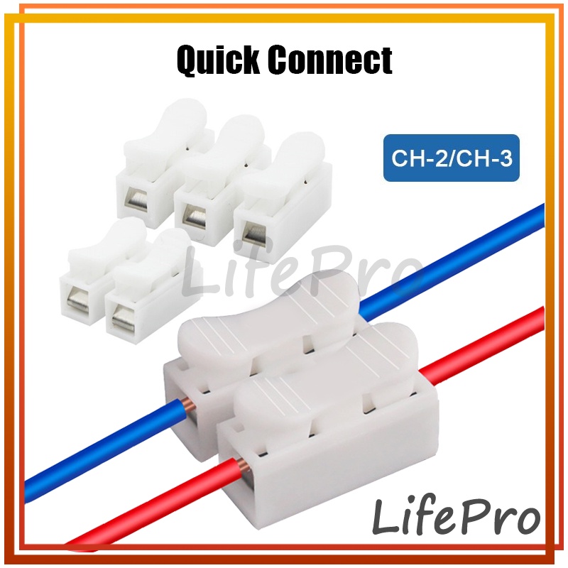 Jual Quick Connect Terminal Block Cable / 2 Wire Connector Spring ...