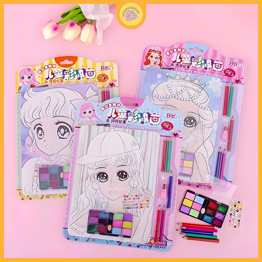 Jual MS Make Up Painting Mainan Edukasi Mewarnai Princess Coloring Book ...