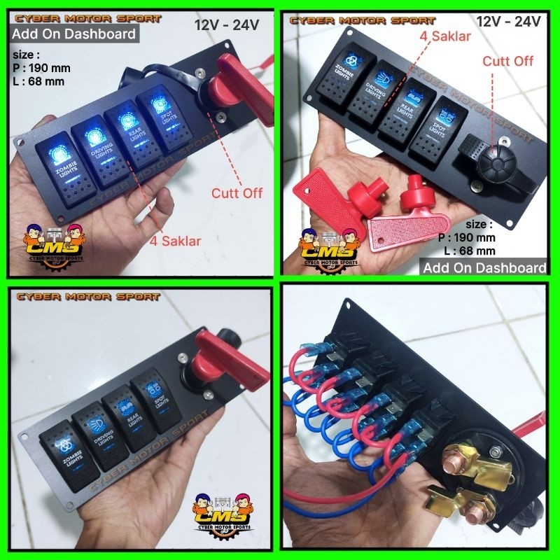 Jual Saklar mobil 12v 24v universal. sakelar on off switch panel ...