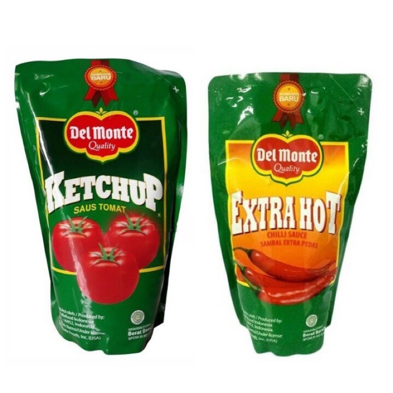 Jual SAOS Delmonte refill saos sambal xtra hot /saus tomat 1kg | Shopee ...