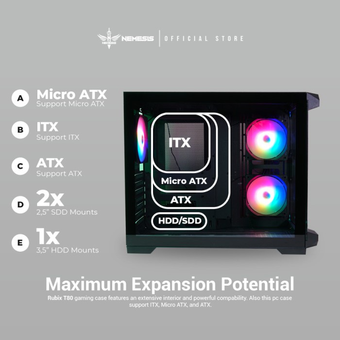 Jual NYK Nemesis Casing Gaming T80 Rubix With Fan Case | Shopee Indonesia