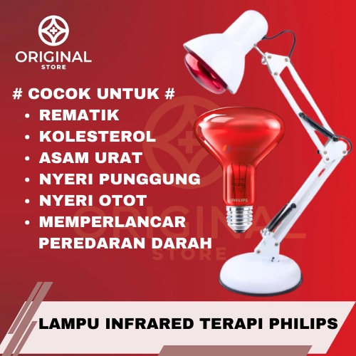 Jual Paket Lampu Terapi Infrared Philips Tiang + Bohlam 100 & 150 Watt ...