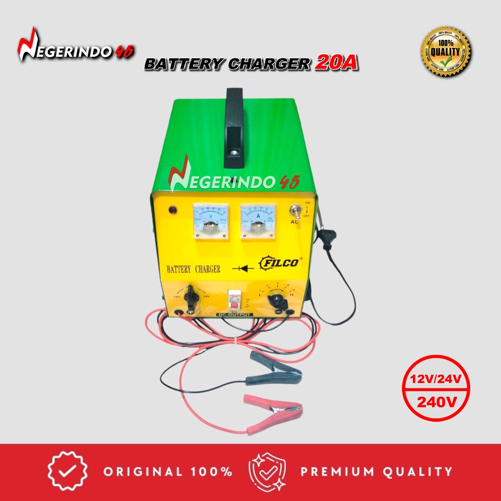 Jual BATTERY CHARGER FILCO DAESUNG 20A 12V 24V CHARGER AKI CAS AKI