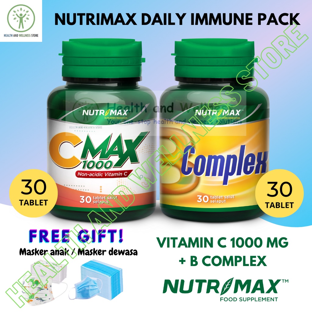 Jual PAKET NUTRIMAX C MAX 1000 MG 30 TABLET DAN B COMPLEX 30 TABLET ...