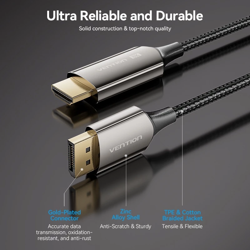 Vention Kabel DisplayPort DP to HDMI Male Converter 8K 4K HD